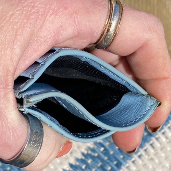 Burberry LOGO metal Croc Embossed Leather Card Wallet💙1 Large & 8 card slots!🔥 - Picture 6 of 7